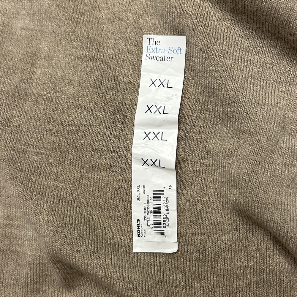 Women's Croft & Barrow The Extra Soft Crewneck Knitted Sweater XXL Beige Camel - Picture 2 of 7